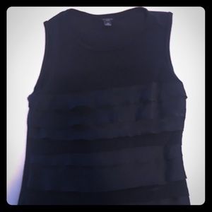 Ann Taylor Blouse tank with layered ribbon detail